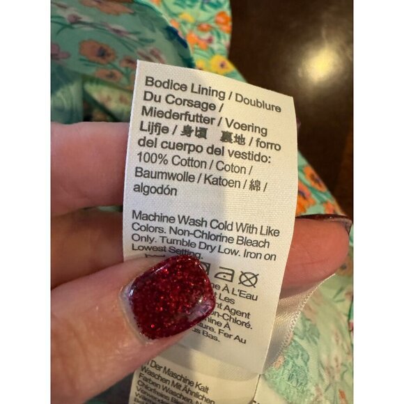 J Crew Shirt‎ Women 6 Green Floral Tie Back Tank Top Cami NWT Boho Cottagecore - Picture 11 of 12